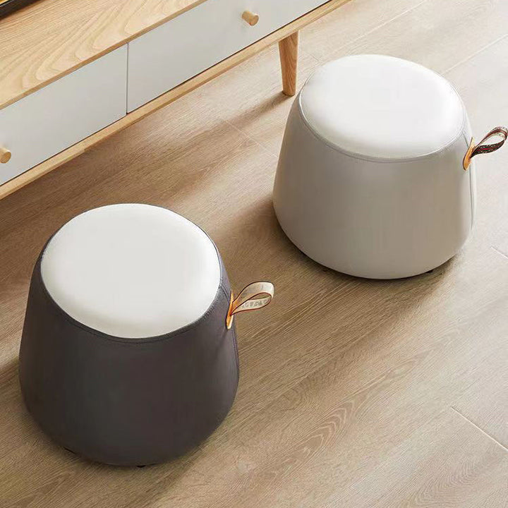 Zeitgenössischer Einfachheits-Zylinderstoff-Pouf-Niedrighocker für das Wohnzimmer 