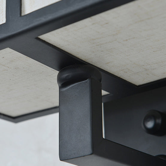 Lámpara Aplique de Pared de 1 Luz de Hierro con Pantalla de Tela Rectangular Retro Contemporánea para Comedor 