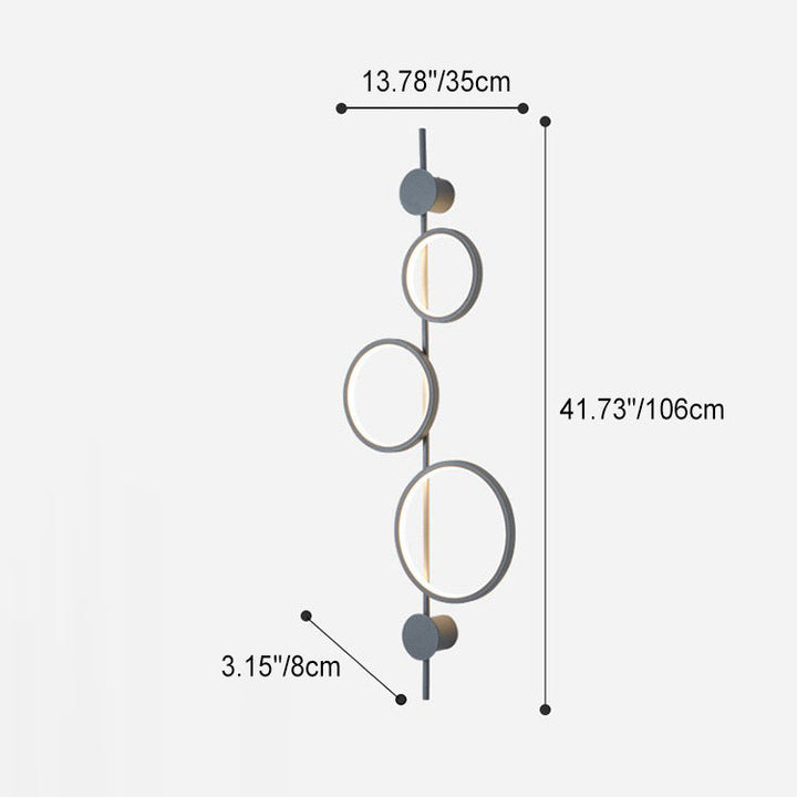 Moderne minimalistische mehrere Kreis Eisen Silikon LED Wandleuchte Lampe für Wohnzimmer 