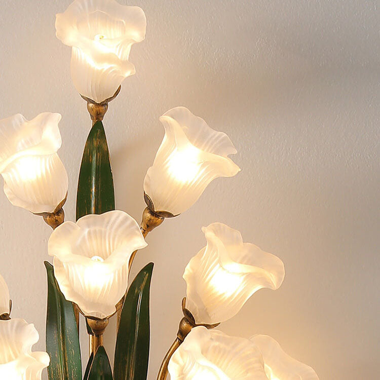 Modern Minimalist Glass Flower 6/10-Light Wall Sconce Lamp