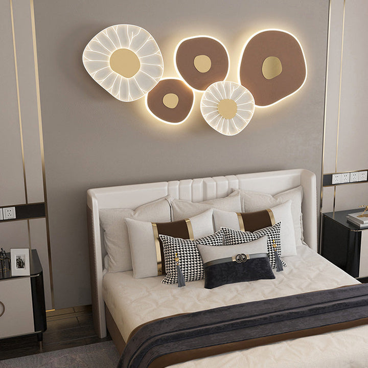 Moderne Luxus Lotus Blatt Design Eisen Acryl LED Wand Leuchte Lampe Für Wohnzimmer 