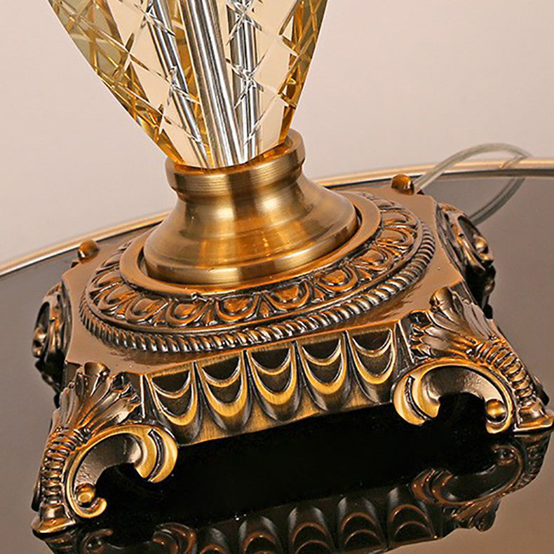 Lampe de Table Moderne en Alliage de Zinc avec Cristaux en Forme de Goutte de Champagne à 3 Lumières pour Chambre 
