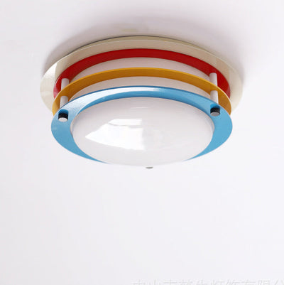 Moderne minimalistische bunte Eisen-Acryl-Disc Splicing LED Unterputz-Deckenleuchte für Schlafzimmer 