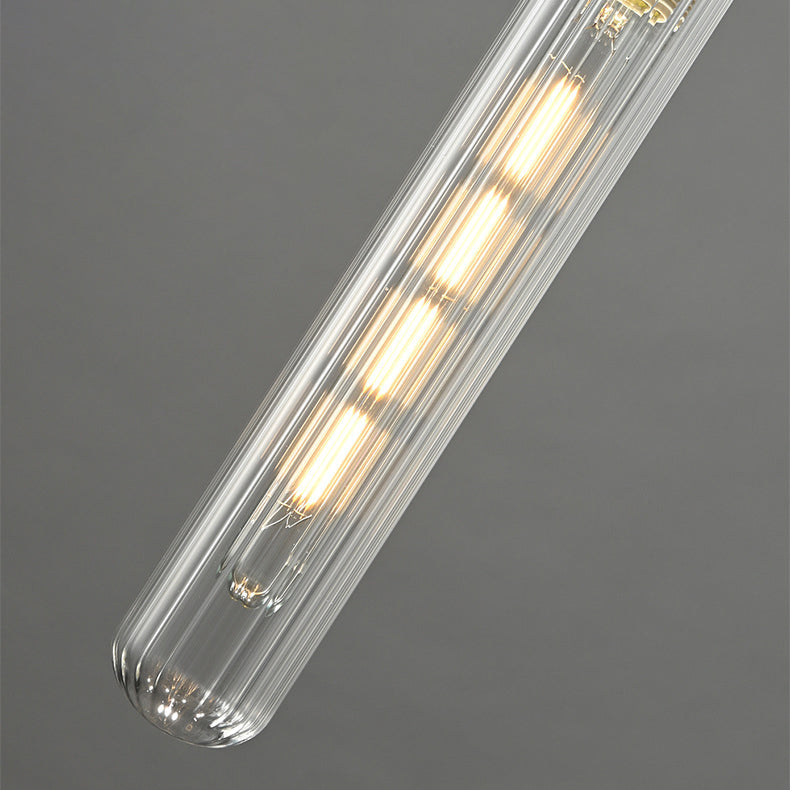 Suspension en laiton et verre à bande 1 lumière pour salon de simplicité contemporaine 