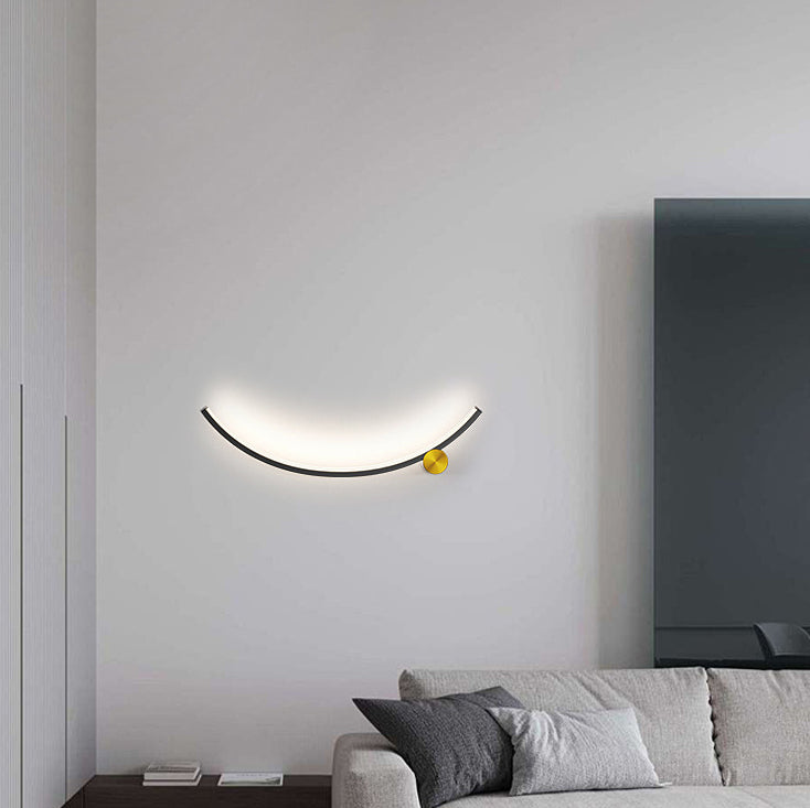 Moderne minimalistische Arc Aluminium Streifen Acryl LED Wandleuchte Lampe für Wohnzimmer 