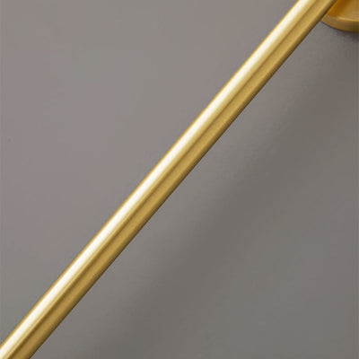 Nordic Minimalistisches Glas Rundkugel Kupfer Lange Stange 1-Licht Wandleuchte 