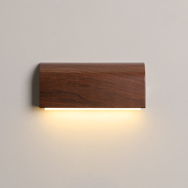 Applique murale LED avec abat-jour rectangulaire en aluminium imitation bois traditionnel japonais pour chambre 