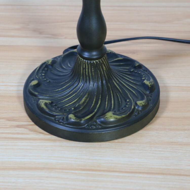 Traditional Tiffany Blooming Flowers Stained Glass 1-Light Bank Table Lamp for Living Room