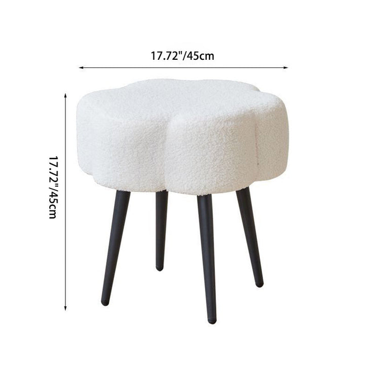 Modern Minimalist Cloud Sherpa Fabric Iron Vanity Stool For Bedroom