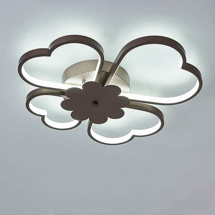 Contemporary Creative Clover Design Silicone Aluminum LED Flush Mount Ceiling Light For Living Room &amp; Bedroom