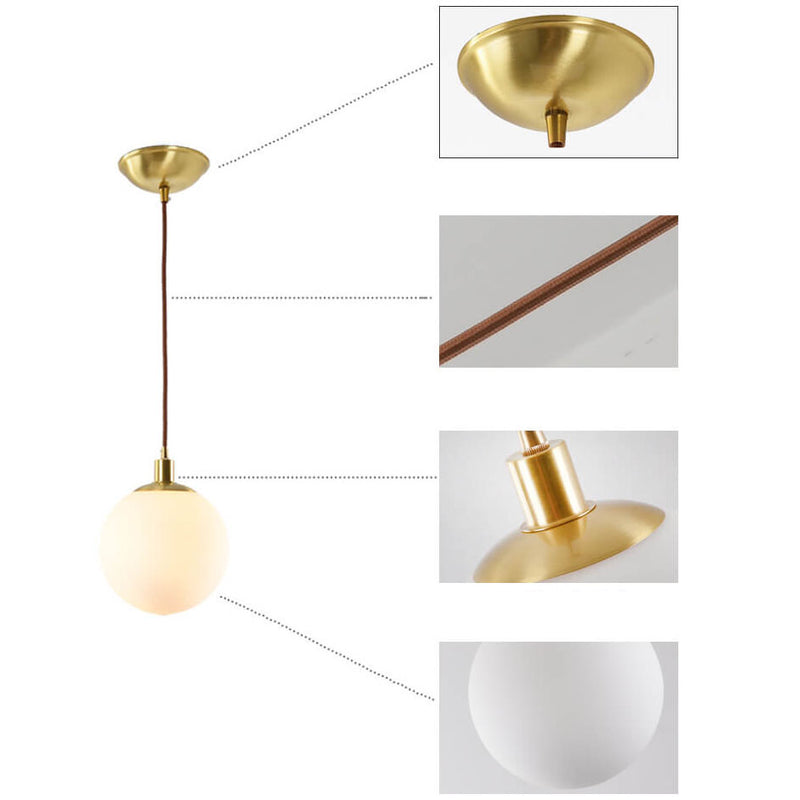 Nordischer Minimalistischer Weißer Orb 1-Licht Pendelleuchte 