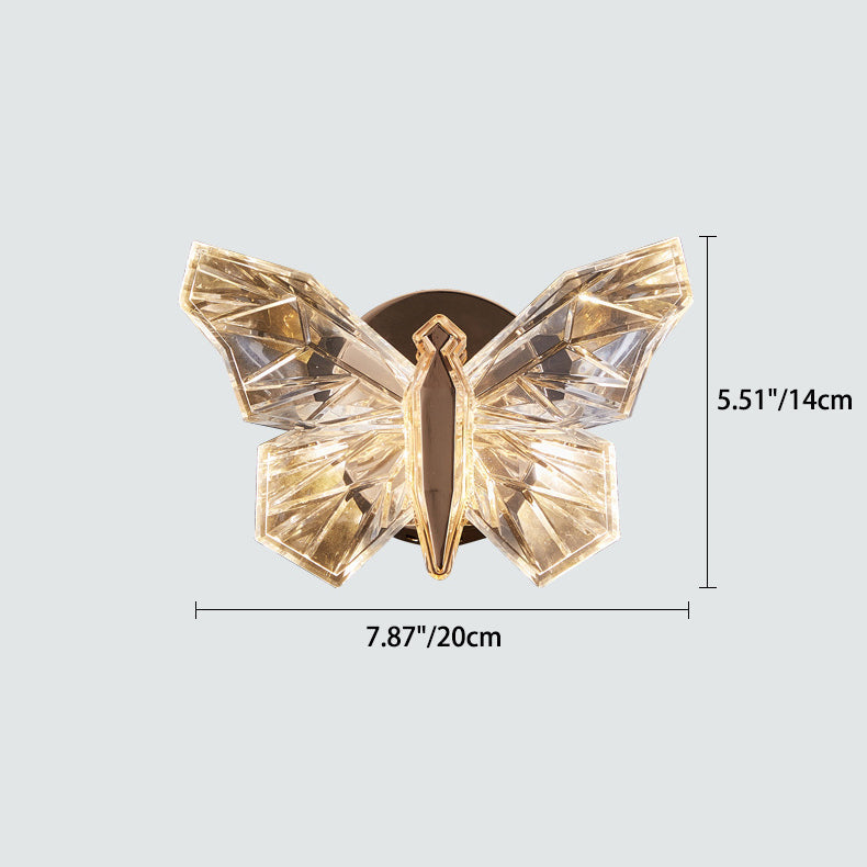 Zeitgenössische kreative Schmetterling Hardware Aluminium Acryl LED Wandleuchte Lampe für Wohnzimmer 