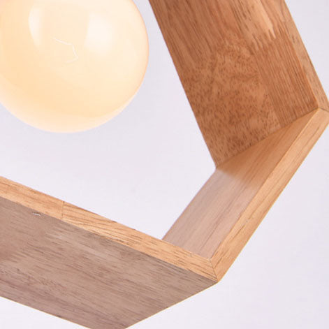 Moderne Einfachheit Holz Geometrische Form 1-Licht Pendelleuchte für das Wohnzimmer 