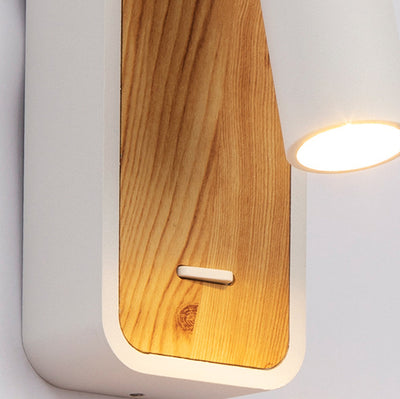 Lámpara de Aplique de Pared LED de Cilindro Giratorio Moderno Minimalista de Aluminio y Acrílico para Dormitorio 