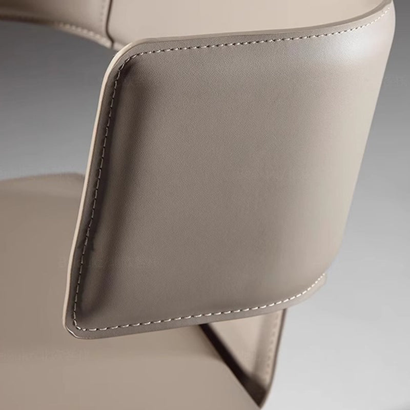 Silla de comedor contemporánea de lujo cuadrada con respaldo, en cuero de microfibra, metal y estructura de madera contrachapada, para comedor 