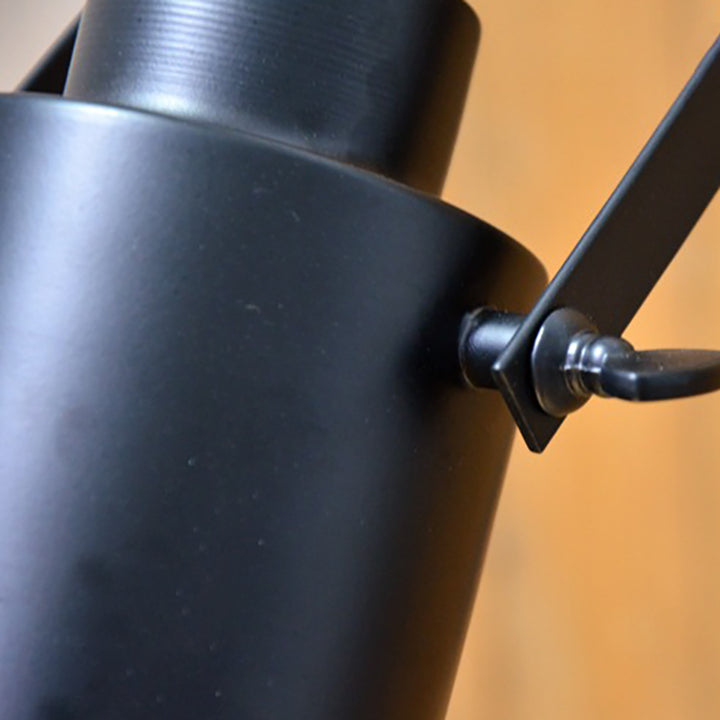 Zeitgenössische Industrie Zylinder Swing Arm Eisen Aluminium 1-Licht Wandleuchte Lampe für Wohnzimmer 