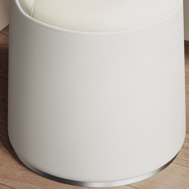 Tabouret de coiffeuse rond en cuir microfibre simplicité moderne avec dossier en bois d&