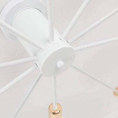 Moderne Mid-Century Runde Eisen 6/8 Licht Semi-Flush Deckenleuchte für Wohnzimmer 