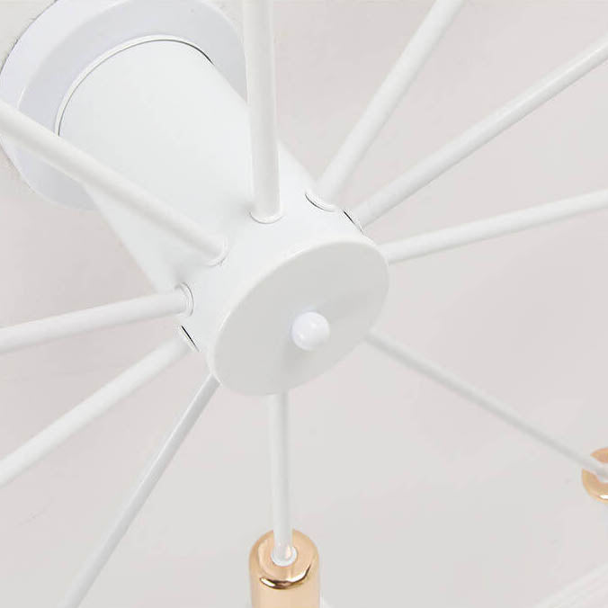 Moderne Mid-Century Runde Eisen 6/8 Licht Semi-Flush Deckenleuchte für Wohnzimmer 