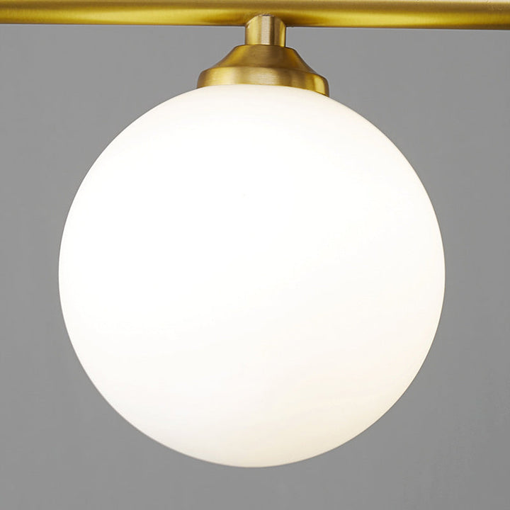 Contemporary Luxury Round Copper Frame Glass Shade 4/6 Light Island Light Chandelier For Dining Room