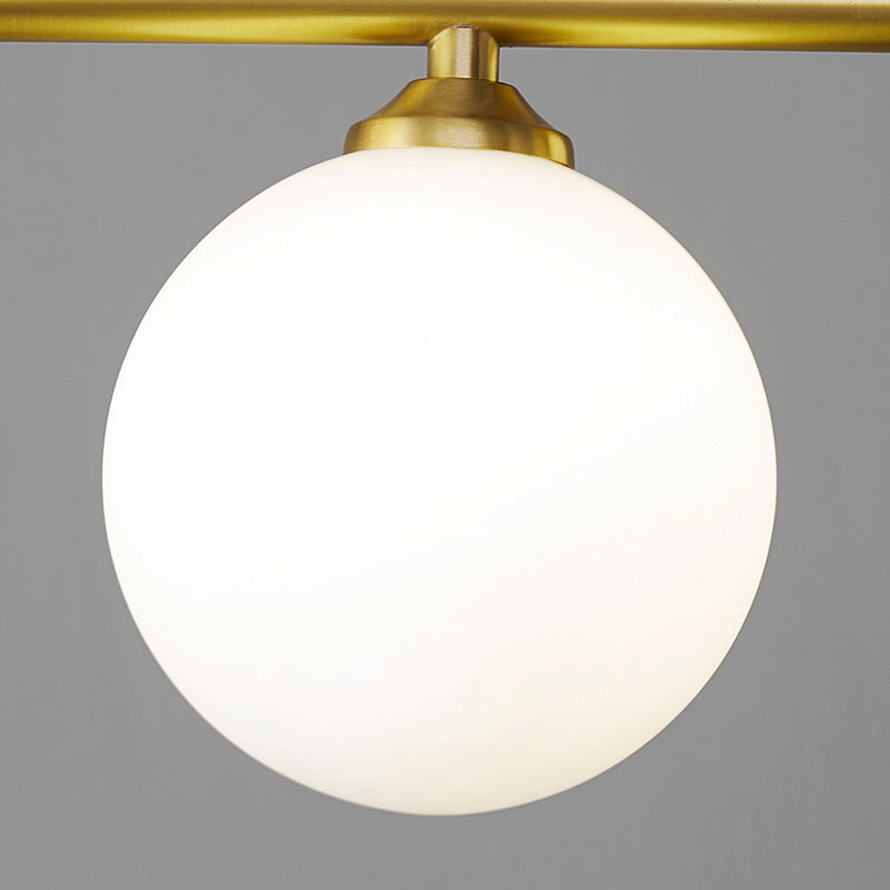 Zeitgenössischer Luxus-Kronleuchter mit rundem Kupferrahmen und Glasschirm, 4/6 Lichter, Inselleuchte für Esszimmer 
