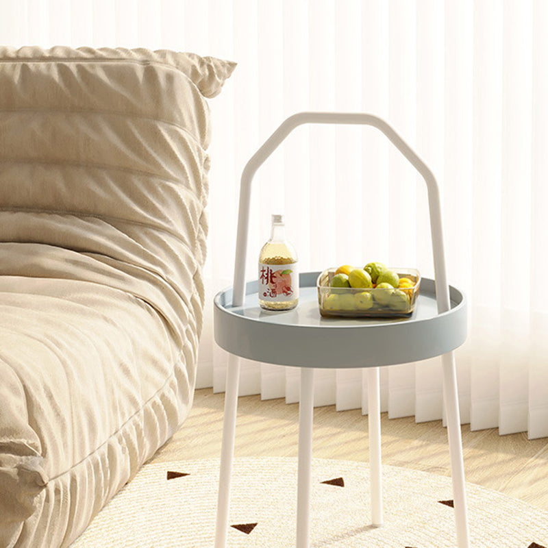 Mesa de café redonda minimalista moderna de hierro y PC de 1 nivel para sala de estar 
