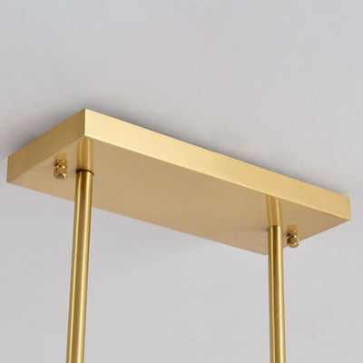 Moderne Art Deco Vollkupfer Zweig Stoff Rechteck Schatten 1-Licht Insel Licht Pendelleuchte für Wohnzimmer 