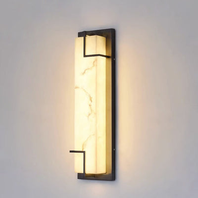 Modern Minimalist Rectangular Stainless Steel Resin LED Wall Sconce Lamp For Outdoor Patio