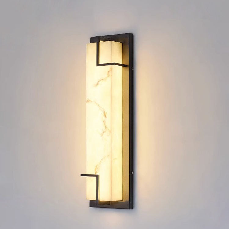 Modern Minimalist Rectangular Stainless Steel Resin LED Wall Sconce Lamp For Outdoor Patio