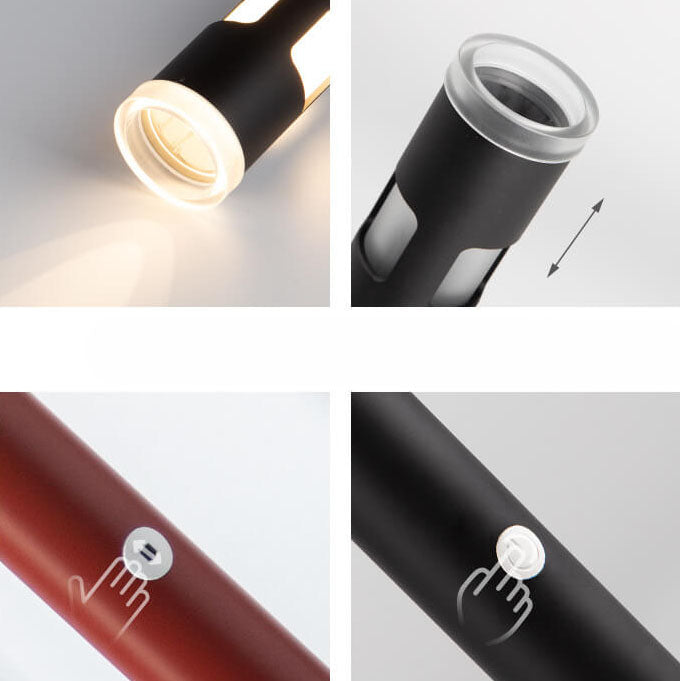 Lámpara de Mesa Decorativa LED Cilíndrica Creativa de Aluminio y Acrílico 