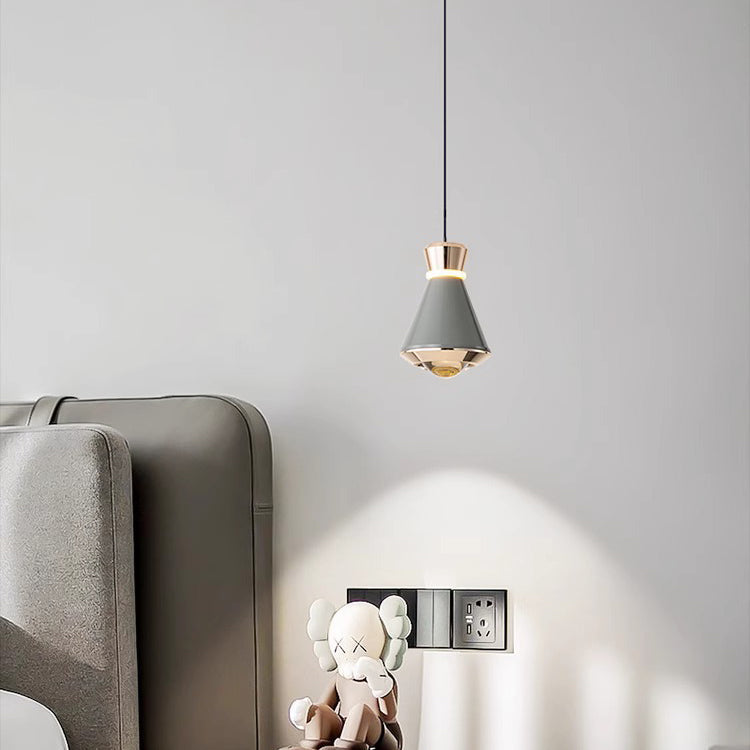 Zeitgenössische nordische konische Aluminium-Acryl-LED-Pendelleuchte für Wohnzimmer 