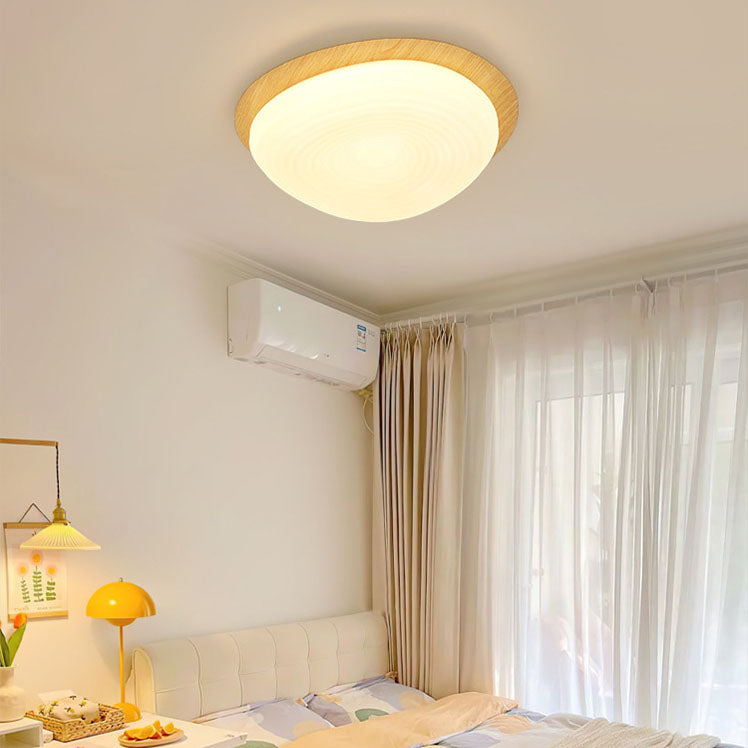 Modern Minimalist Oval Iron PE Rotomolded LED Flush Mount Ceiling Light For Bedroom