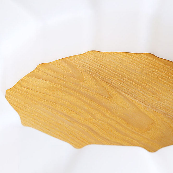 Contemporary Creative Petals Hardware PE Wood Grain LED Flush Mount Ceiling Light for Bedroom