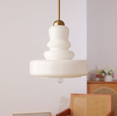 Moderne bunte Glas-Kürbis-Schirm 1-Licht Pendelleuchte 