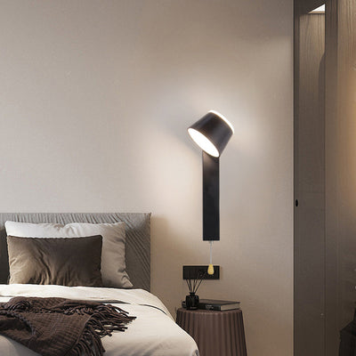 Applique Murale LED Rotative Rectangle en Aluminium Géométrique de Simplicité Contemporaine pour Chambre 