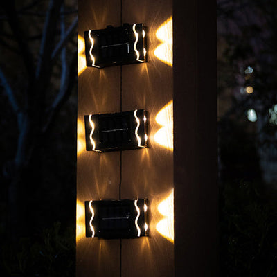 Traditionelle Bauernhaus wasserdichte Solar ABS PS Quader LED Wandleuchte Lampe für Garten 