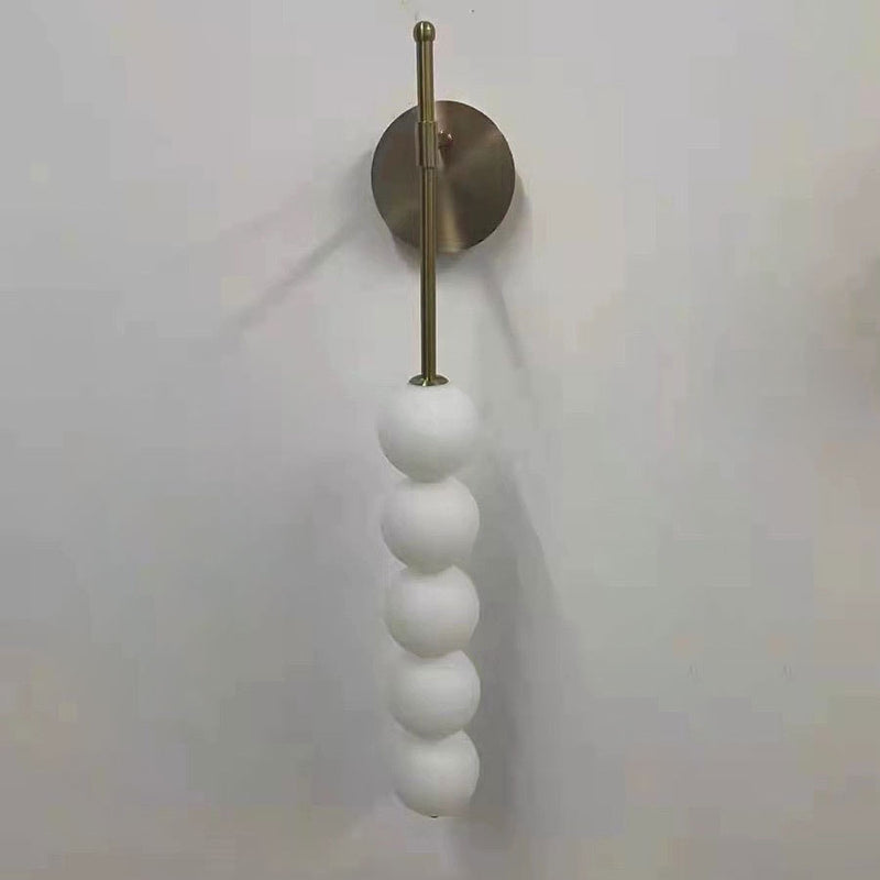 Lámpara de Aplique de Pared de Bola de Vidrio de Hierro de Simplicidad Moderna 3/5/7 Luces Para Sala de Estar 