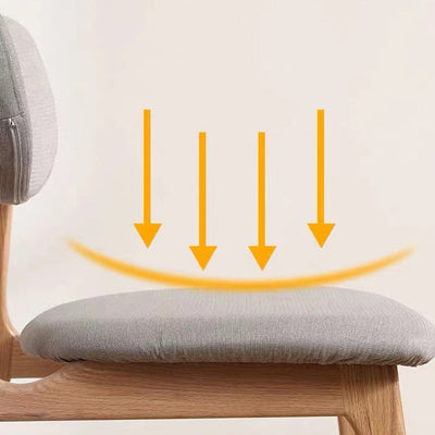 Chaise de salle à manger carrée en tissu bois éponge à simplicité moderne avec dossier pour salle à manger 