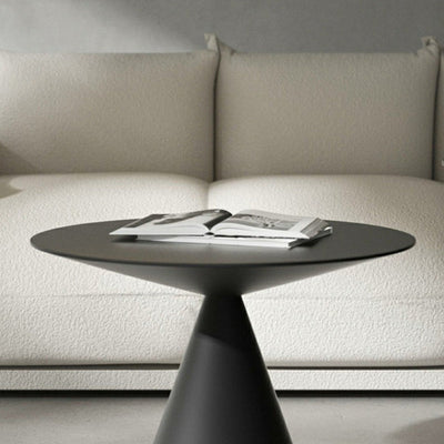 Moderner minimalistischer runder Kegel-Aluminium-Metall-Beistelltisch 1-stufig für das Wohnzimmer 