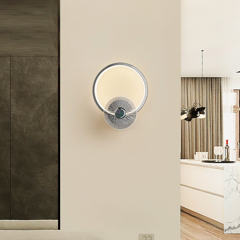 Applique Murale LED en Acrylique Géométrique Créatif Contemporain Demi-cercle pour Chambre 