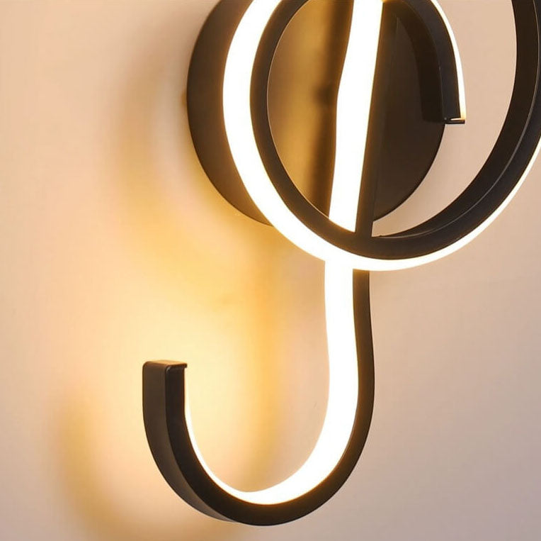 مصباح حائط LED بغطاء سيليكون ناعم بتصميم آرت ديكو حديث على شكل نوتة موسيقية لغرفة النوم 