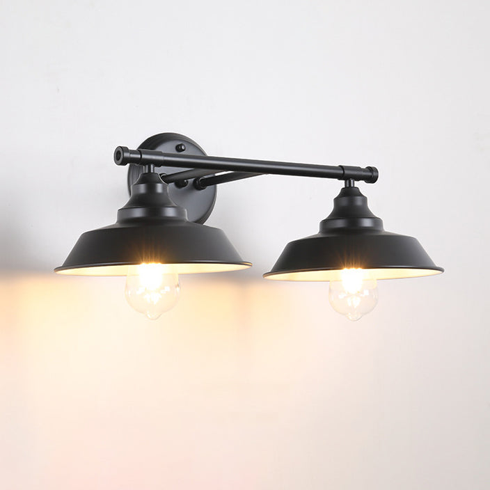 Zeitgenössische industrielle runde Eisen 2/3 Licht Wandleuchte Lampe für Badezimmer 