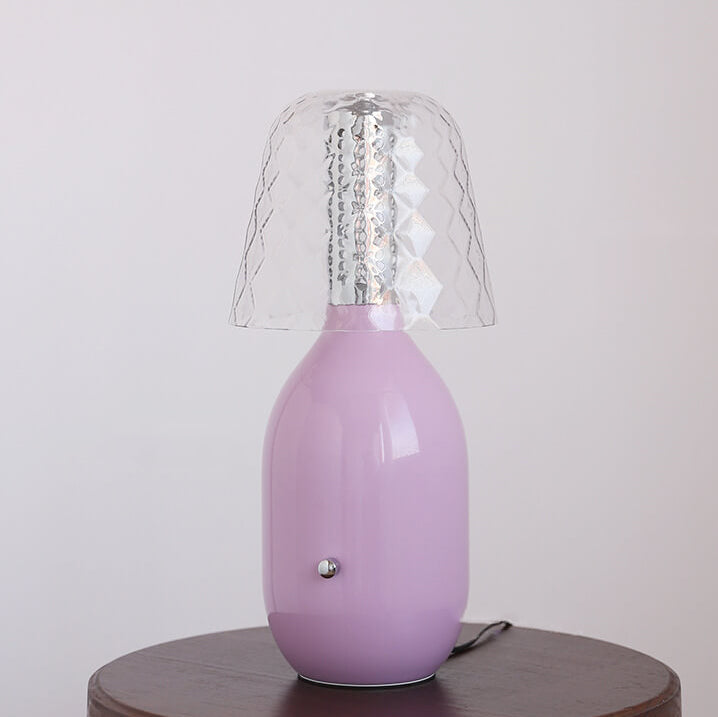 Nordic Vintage Candy Glass Iron Base LED Touch Table Lamp