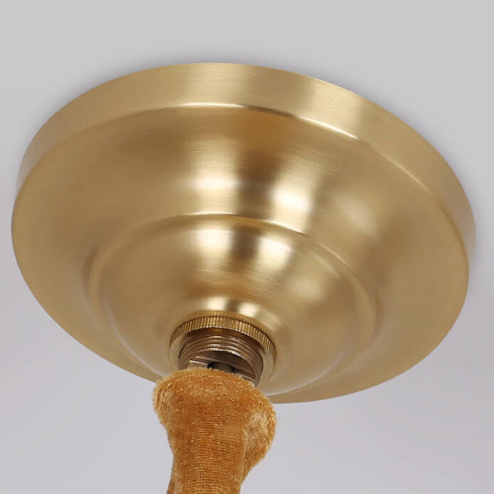 ضوء قلادة LED من السيراميك النحاسي الكامل بشكل زهرة شجرية بيضاوية صينية تقليدية لغرفة المعيشة 