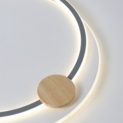 Zeitgenössische Einfachheit Eisen Kreis Ring Acryl LED Unterputz Deckenleuchte für Wohnzimmer