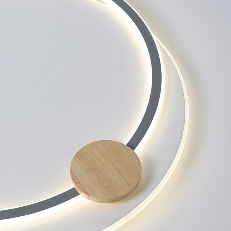 Zeitgenössische Einfachheit Eisen Kreis Ring Acryl LED Unterputz Deckenleuchte für Wohnzimmer