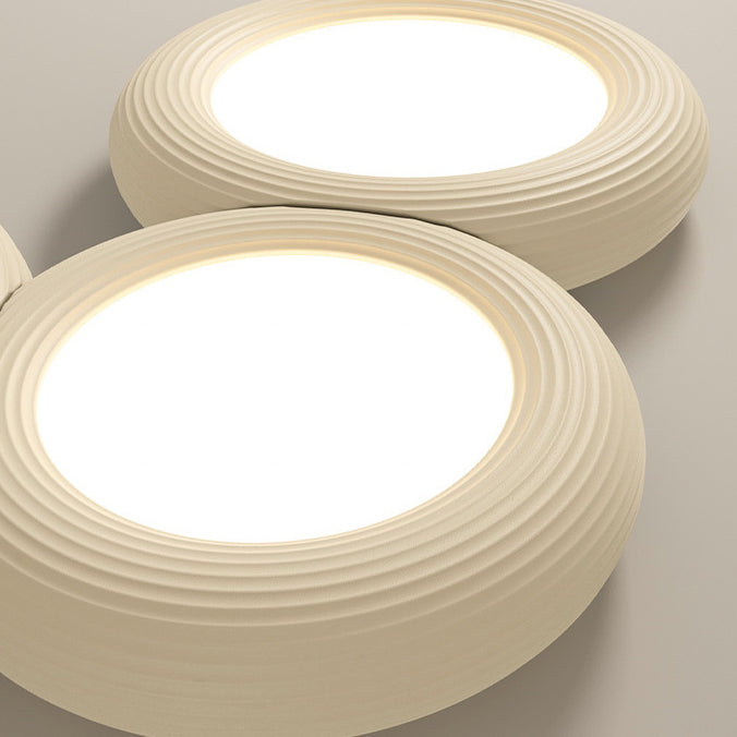 Moderne Einfachheit Eisen Harz Acryl Runde Donut LED Unterputz Deckenleuchte Für Wohnzimmer 