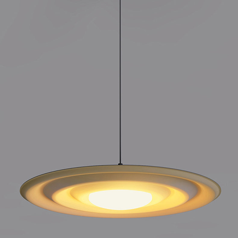 Moderne minimalistische runde Wasser-Kräuselung Acryl Eisen LED Pendelleuchte für Schlafzimmer 