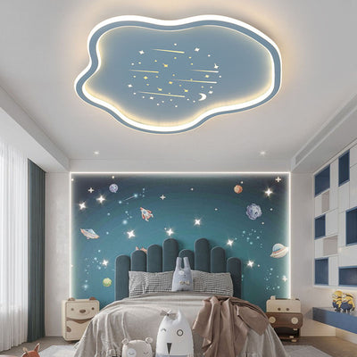 Contemporary Creative Kids Cloudy Iron Silicone LED Flush Mount Ceiling Light For Bedroom