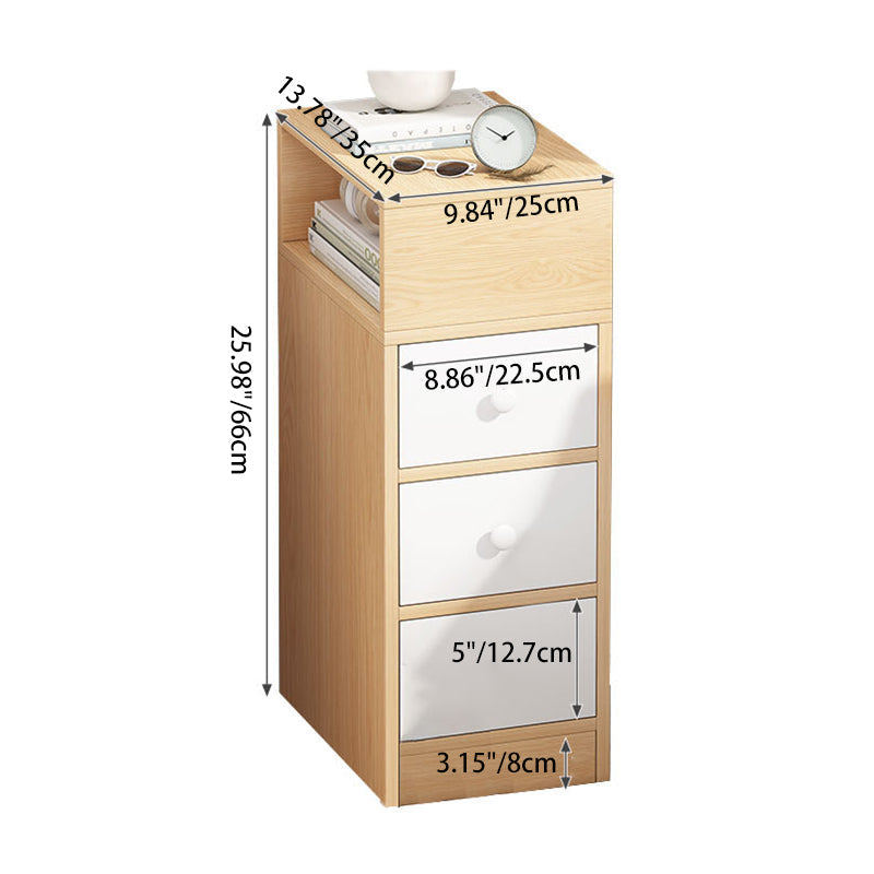 Moderner minimalistischer rechteckiger Platten-Nachttisch mit 1/2/3 Schubladen für die Bettseite 